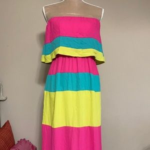 Karlie strapless maxi dress - bold colors - size Small